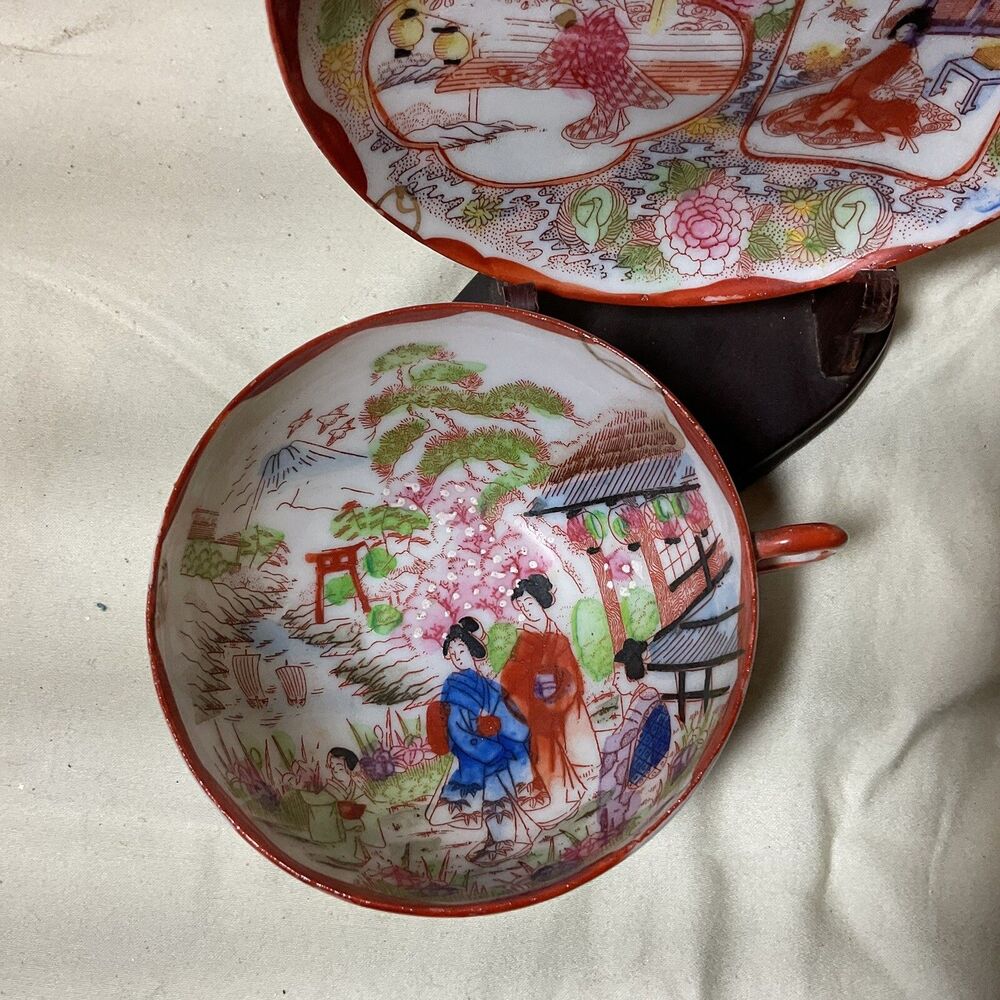 Vintage Geisha Girl Geisha Ware Cup & Saucer